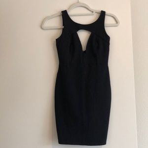 Little black dress with low cut in front